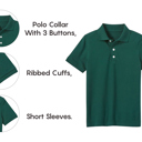 Hunter Green (5-Pack) 6 10-Pack School Uniform Tagless Polo Tshirt for Little Boys & Big Boys